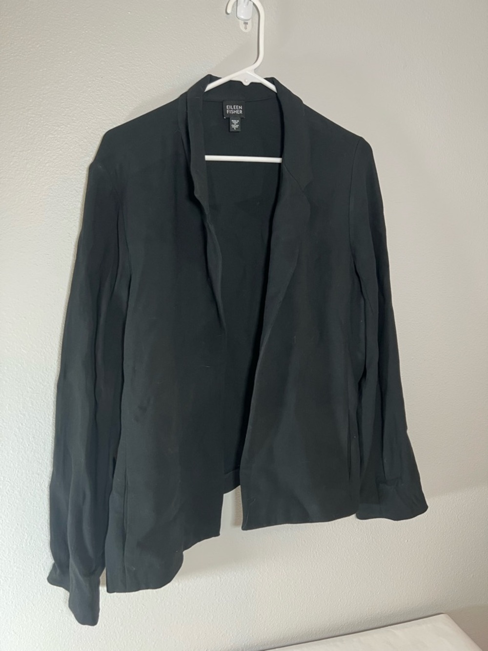 Eileen Fisher Black wool cardigan women’s size‎ L